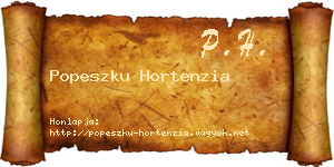 Popeszku Hortenzia névjegykártya