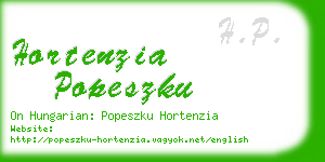 hortenzia popeszku business card